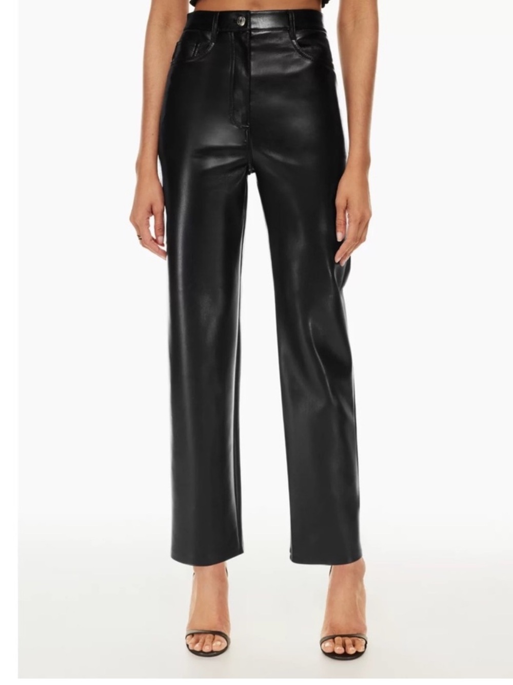 Melina High Rise Straight Leg Leather Pants Size 6